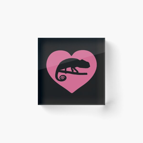 Item preview, Chameleon Heart Silhouette for Chameleon Lovers, Pink Heart designed and sold by Mochi-Merch.