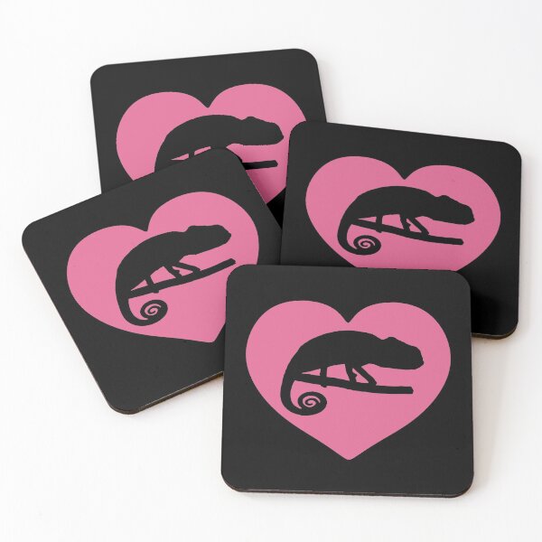 Item preview, Chameleon Heart Silhouette for Chameleon Lovers, Pink Heart designed and sold by Mochi-Merch.