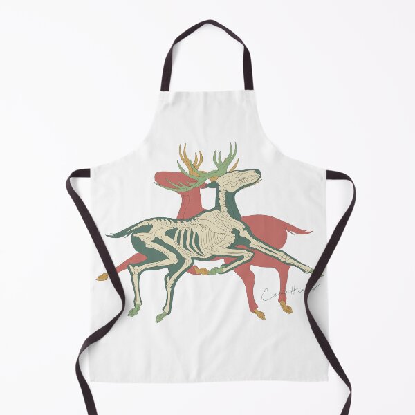 Item preview, Leaping reindeer skeleton empty background, green and red by Gorilla Bark designed and sold by GorillaBark.