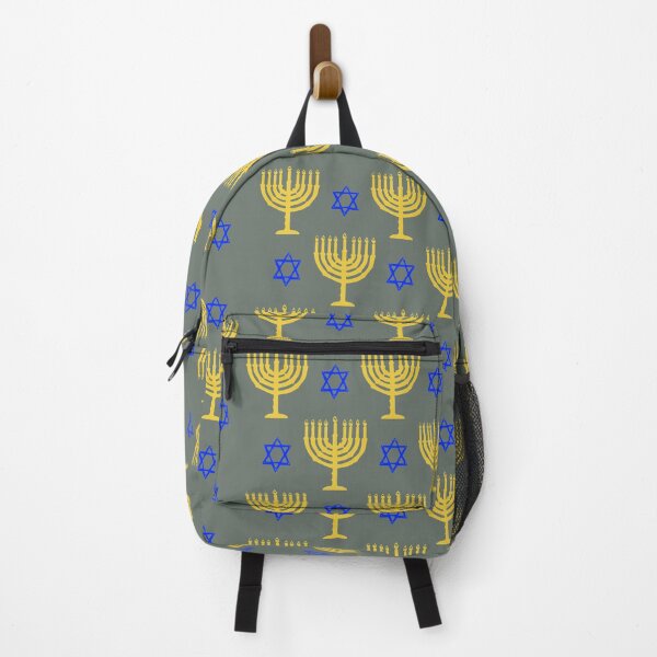 Artikelvorschau, Chanukka | Goldene Menoras + blaue Sterne entworfen und verkauft von RedSparkles Designs.