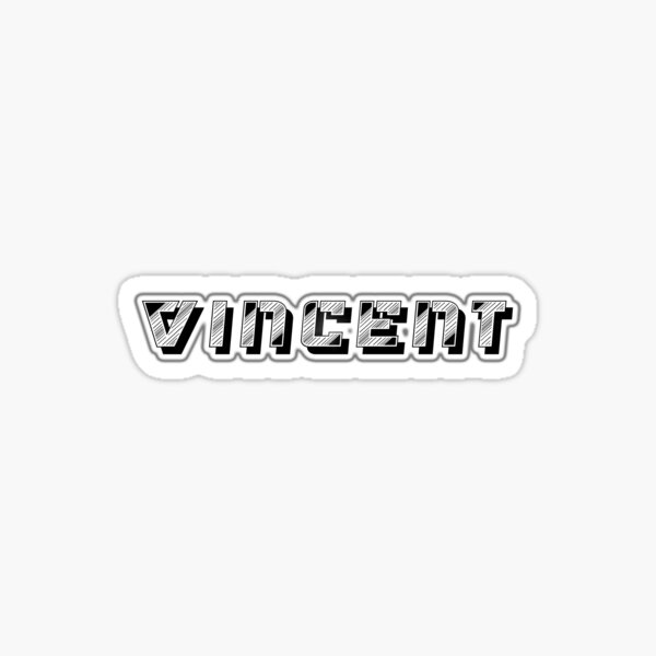 vincent-nametag-for-vincent-modern-style-in-black-sticker-for-sale