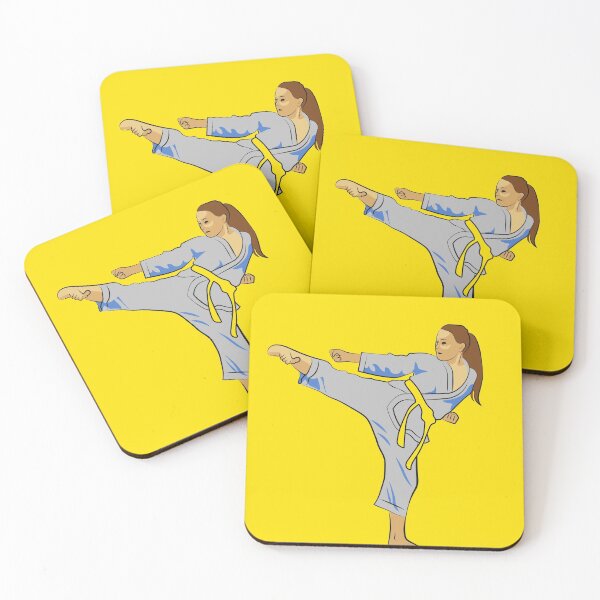 Item preview, Yellow/orange belt Karate Kick Girl  designed and sold by DW-TEES.