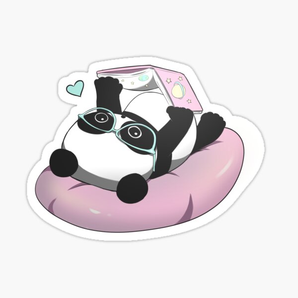 Reading Nerd Panda Sticker