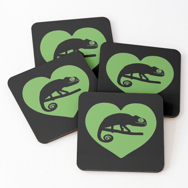 Item preview, Cute Chameleon Heart Silhouette for Chameleon Lovers, Green Heart designed and sold by Mochi-Merch.