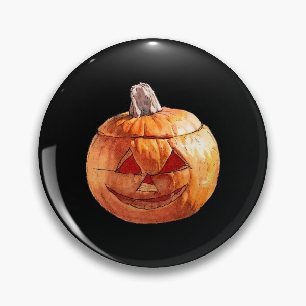 Item preview, Smiling Carved Pumpkin - Watercolor - Halloween - Black bg designed and sold by AquarellChill.
