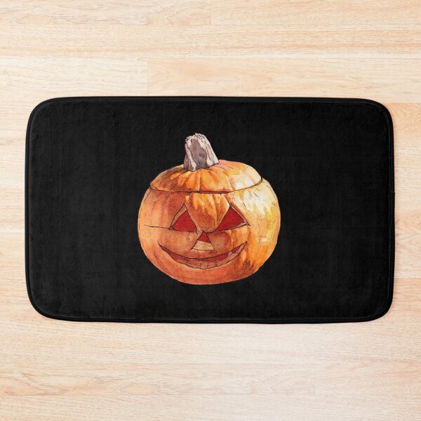 Item preview, Smiling Carved Pumpkin - Watercolor - Halloween - Black bg designed and sold by AquarellChill.