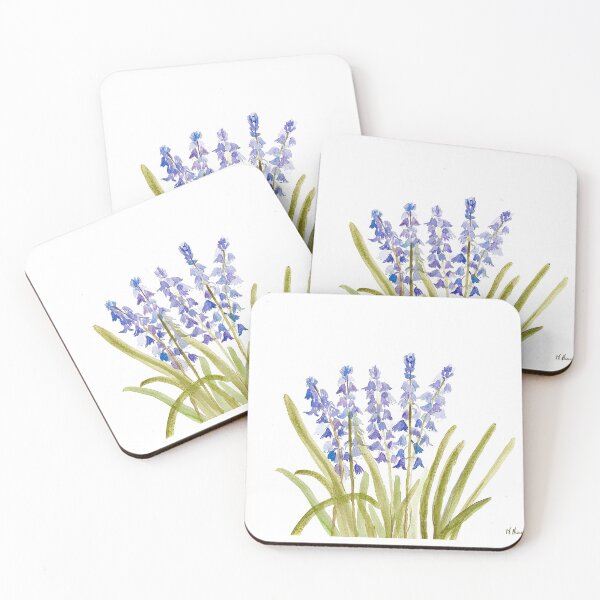 Item preview, Botanical bluebells flower watercolor designed and sold by Monika Howarth.