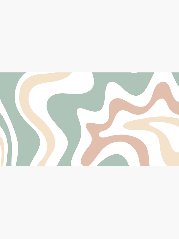 Liquid Swirl Retro Abstract in Light Sage Celadon Green, Light Blush, Cream, and White by kierkegaard