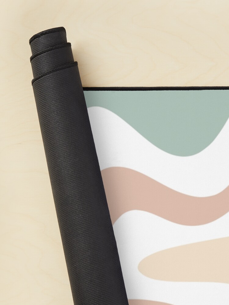Alternate view of Liquid Swirl Retro Abstract in Light Sage Celadon Green, Light Blush, Cream, and White Mouse Pad
