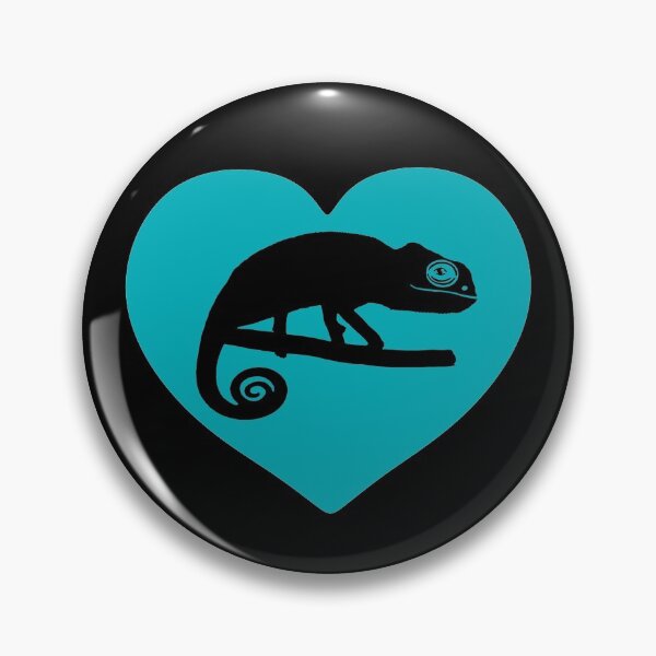 Item preview, Cute Chameleon Heart Silhouette for Chameleon Lovers, Blue Heart designed and sold by Mochi-Merch.