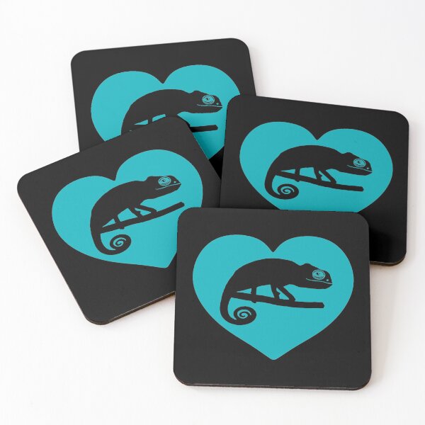 Item preview, Cute Chameleon Heart Silhouette for Chameleon Lovers, Blue Heart designed and sold by Mochi-Merch.