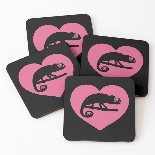 Item preview, Cute Chameleon Heart Silhouette for Chameleon Lovers, Pink Heart designed and sold by Mochi-Merch.