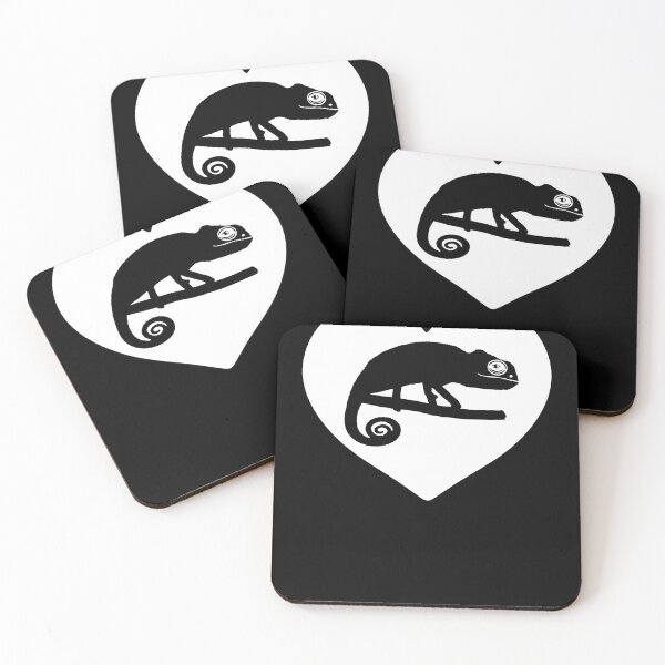 Item preview, Cute Chameleon Heart Silhouette for Chameleon Lovers, White Heart designed and sold by Mochi-Merch.