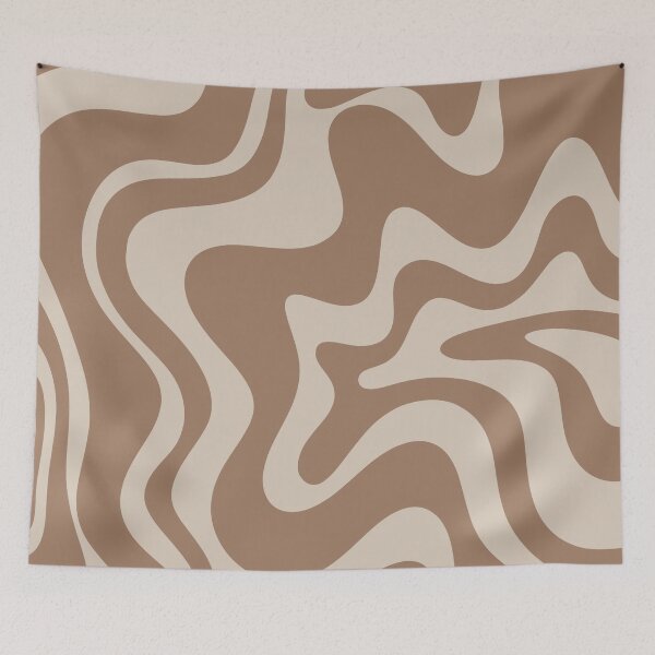 Item preview, Retro Liquid Swirl Abstract Pattern in Creamy Milk Chocolate Brown designed and sold by kierkegaard.