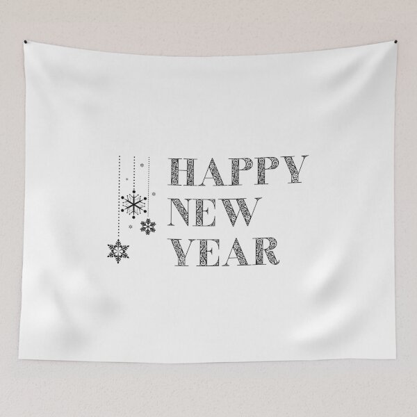 Item preview, Happy New Year Decorations Black designed and sold by trendingatees.