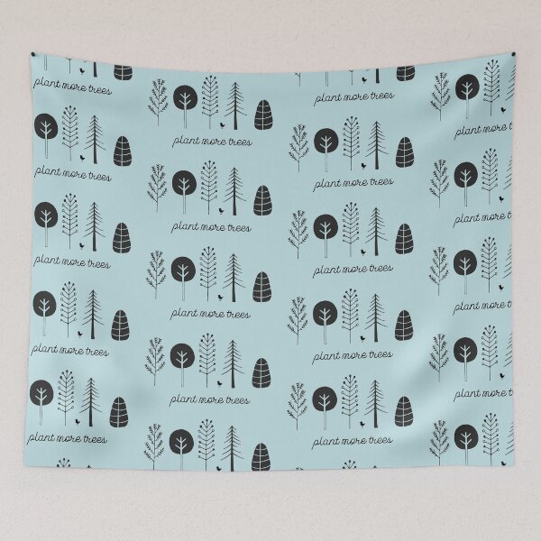 Item preview, Love your planet: Plant more trees + bird (black text) designed and sold by Ofeefee.