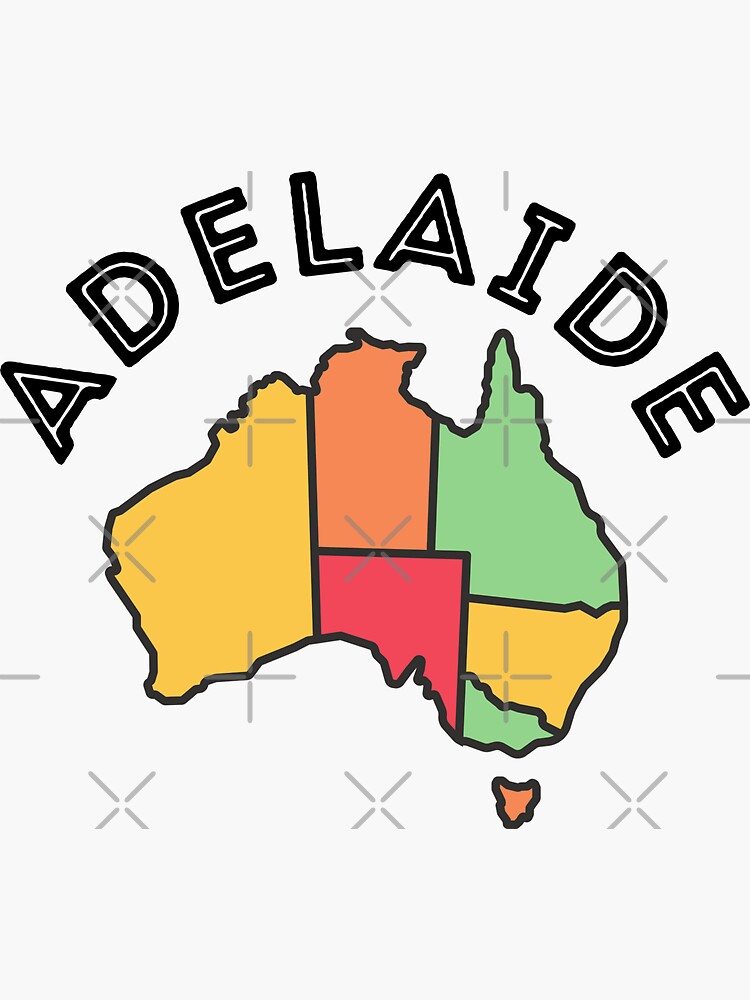 "Adelaide Map of Australia" Sticker for Sale by LamaraK Redbubble