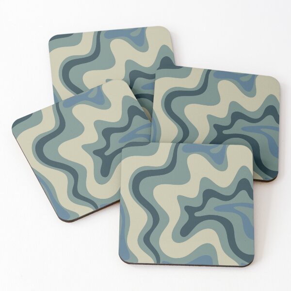 Item preview, Retro Liquid Swirl Abstract Pattern in Vintage Blues designed and sold by kierkegaard.