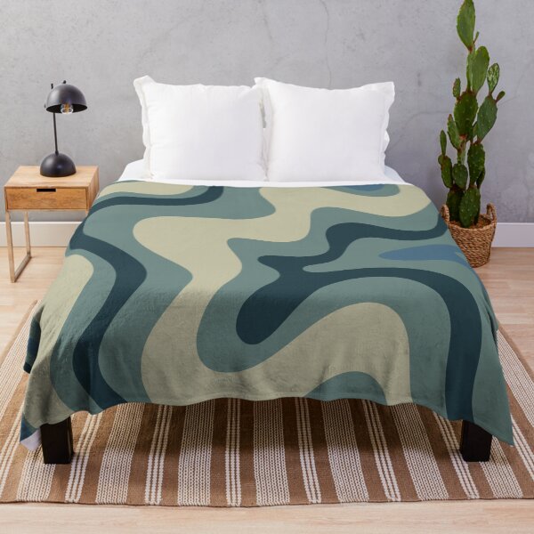 Item preview, Retro Liquid Swirl Abstract Pattern in Vintage Blues designed and sold by kierkegaard.