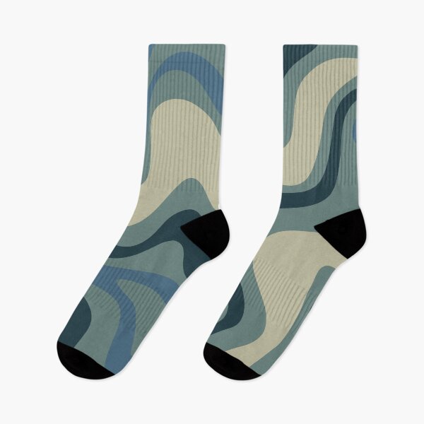 Item preview, Retro Liquid Swirl Abstract Pattern in Vintage Blues designed and sold by kierkegaard.