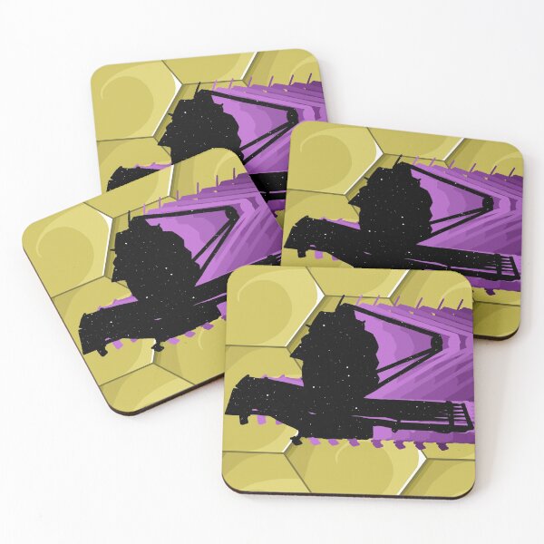Item preview, Purple Retro Space Hexagonal Golden Mirror James Webb Space Telescope designed and sold by ActuallyAntag.