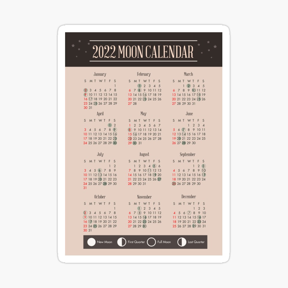 Full Moon Calendar August 2022 Moon Calendar | Lunar Calendar 2022 | Moon Phases 2022 | Calendar 2022"  Poster By Dev-Ilyass | Redbubble