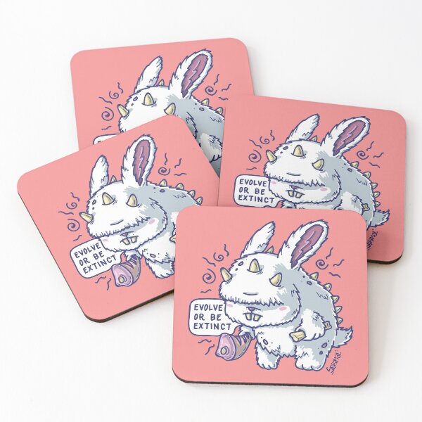 Item preview, Caveman bunny rabbit is saying "Evolve or be extinct" designed and sold by SPIRIMAL.