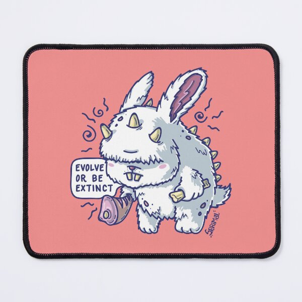 Item preview, Caveman bunny rabbit is saying "Evolve or be extinct" designed and sold by SPIRIMAL.