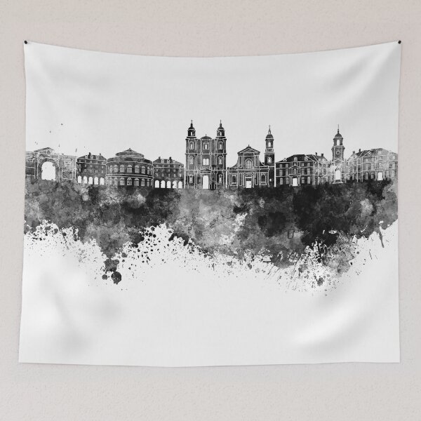 Item preview, Rennes skyline in black watercolor designed and sold by paulrommer.