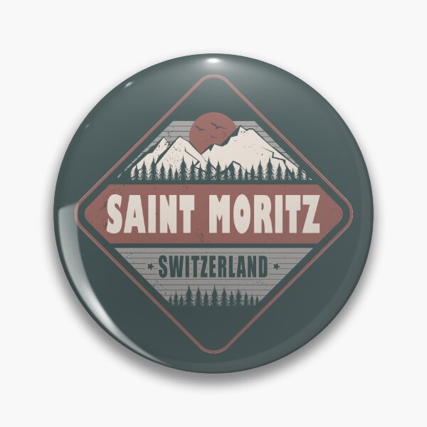 Item preview, Saint Moritz Switzerland Vintage Hiking Design designed and sold by CynthiaGraphics.