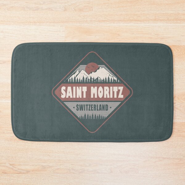 Item preview, Saint Moritz Switzerland Vintage Hiking Design designed and sold by CynthiaGraphics.