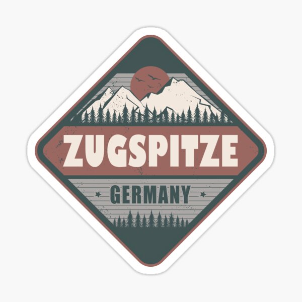 Zugspitze Deutschland Vintage Wanderdesign Sticker