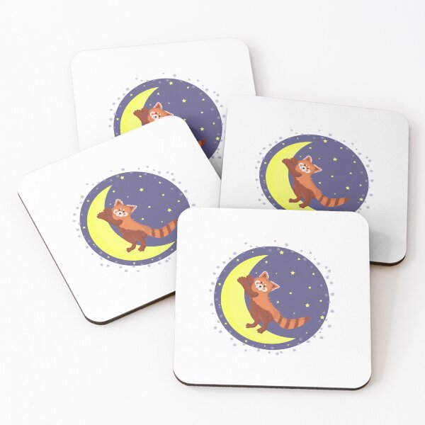 Item preview, Cute Adorable Red Panda Standing On the Moon designed and sold by theNane designs.