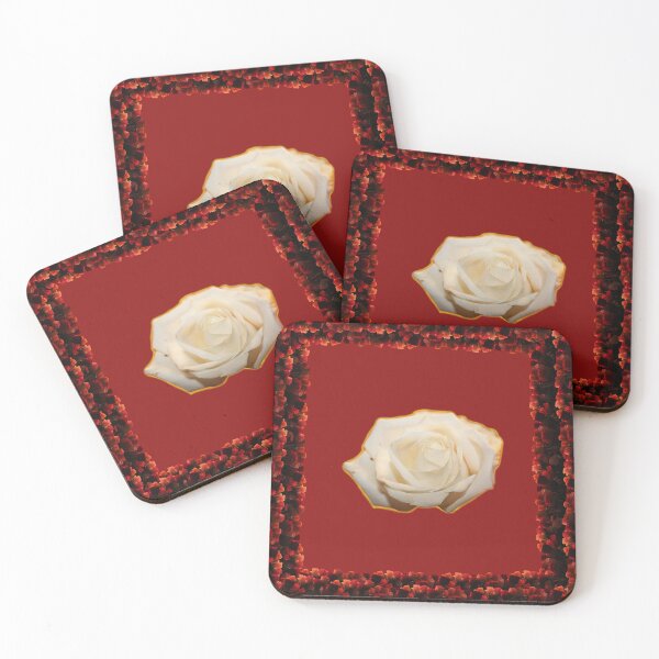 Item preview, White Rose with Floral Frame designed and sold by HoorayDesigns.