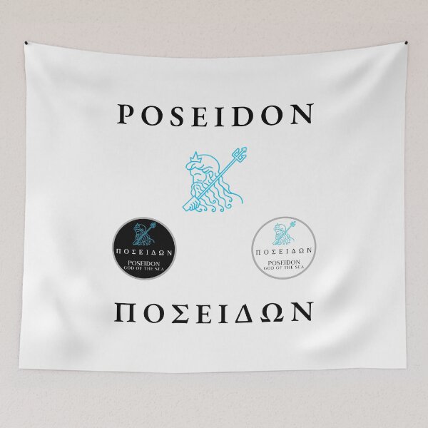 Item preview, Poseidon Sticker Pack Greek Mythology God of the Sea Trident designed and sold by OnyxMoonDesigns.