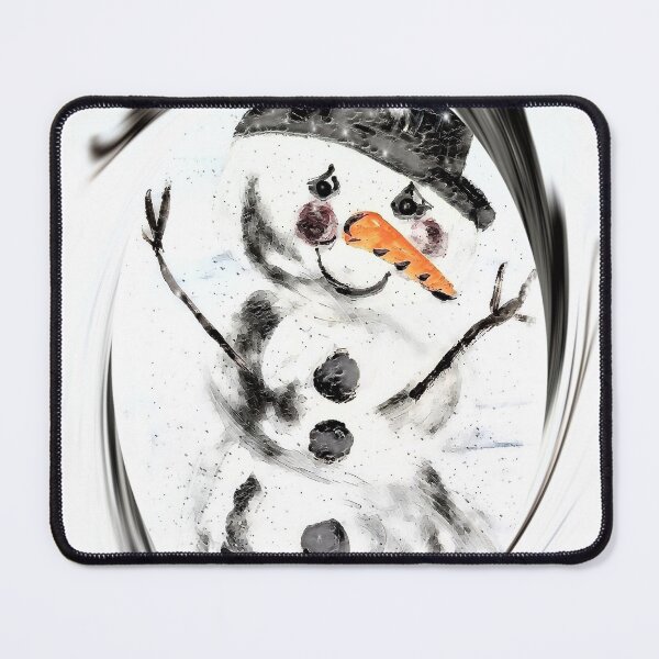 Item preview, Snowman in Swirling Snow designed and sold by EloiseArt.