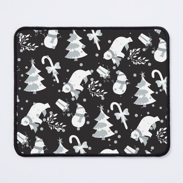 Item preview, White Grey Christmas Pattern on Black designed and sold by fowons.