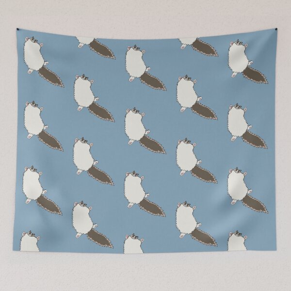 Item preview, Fluffy Ragdoll Cat Stretch - Glacial Lake Background designed and sold by EcoElsa.