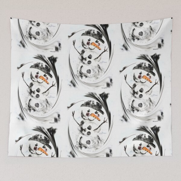Item preview,  Snowman in Swirling Snow designed and sold by EloiseArt.