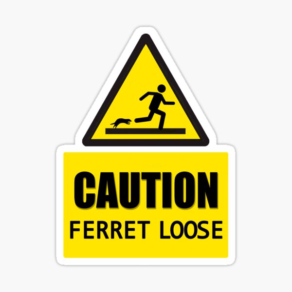 Caution: Ferret Loose - Ferret merch - Chiposaurus Sticker