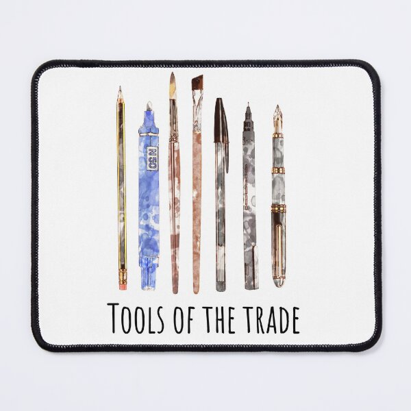 Item preview, Tools of the trade, artist, drawing, creation, poet, writer, artist, watercolor style designed and sold by Collagedream.