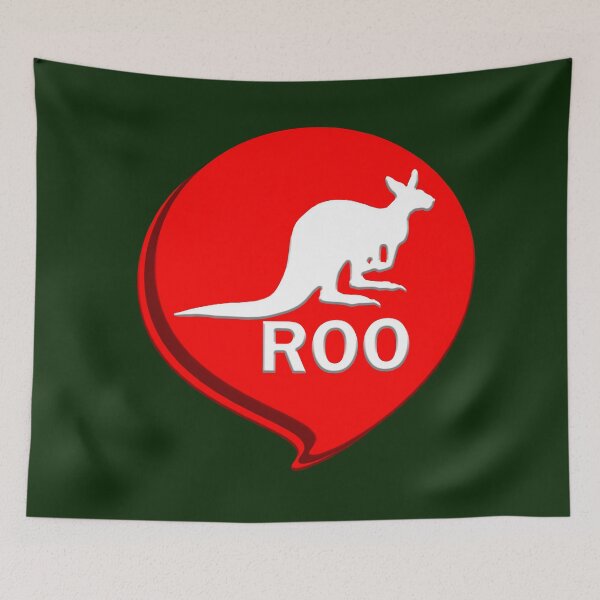 Item preview, red speech bubble with kangaroo, symbol of Australia designed and sold by vilma3000.
