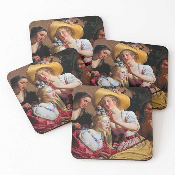 Artikelvorschau, Eine mit Blumen geschmückte Hirtin - Gerard van Honthorst entworfen und verkauft von brushandframes.