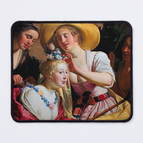 Item preview, A Shepherdess Adorned with Flowers - Gerard van Honthorst designed and sold by brushandframes.