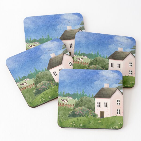 Item preview, Watercolor Painting Hill Country Farmhouse designed and sold by Vimbuy.