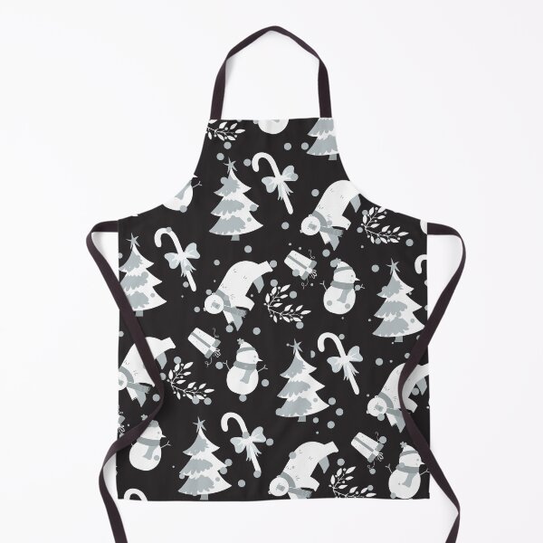 Item preview, White Grey Christmas Pattern on Black designed and sold by fowons.