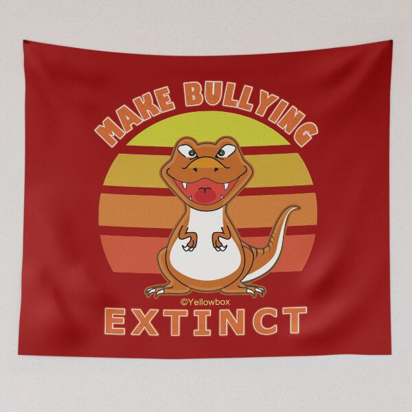 Item preview, Make Bullying Extinct For Unity Day, Orange Dinosaur Illustration - Yellowbox ink painting designed and sold by twyellowbox.