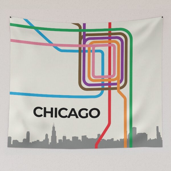 Item preview, Chicago L Map designed and sold by Biochao.
