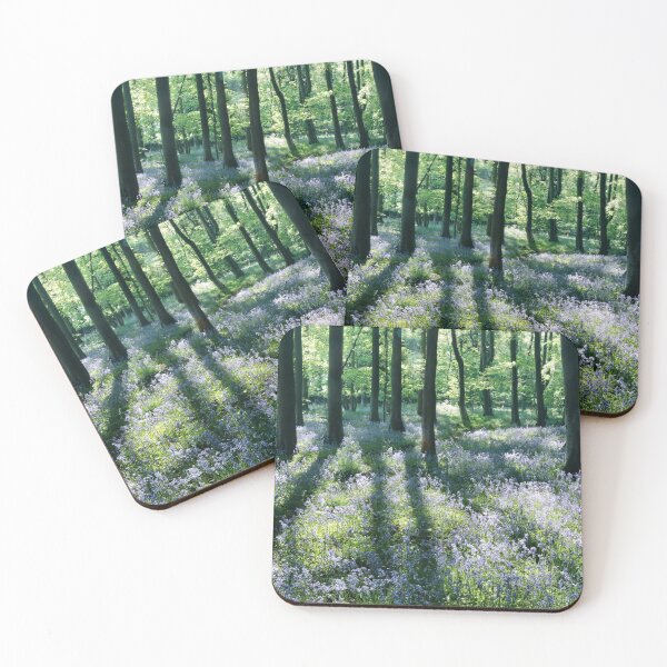 Item preview,  Digital photograph of bluebells tree trunks and shadows designed and sold by SimonJohnson1.