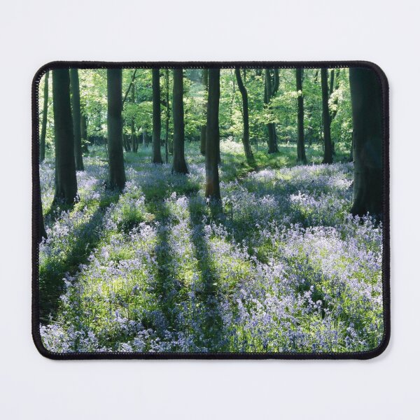 Item preview, Digital photograph of bluebells tree trunks and shadows designed and sold by SimonJohnson1.